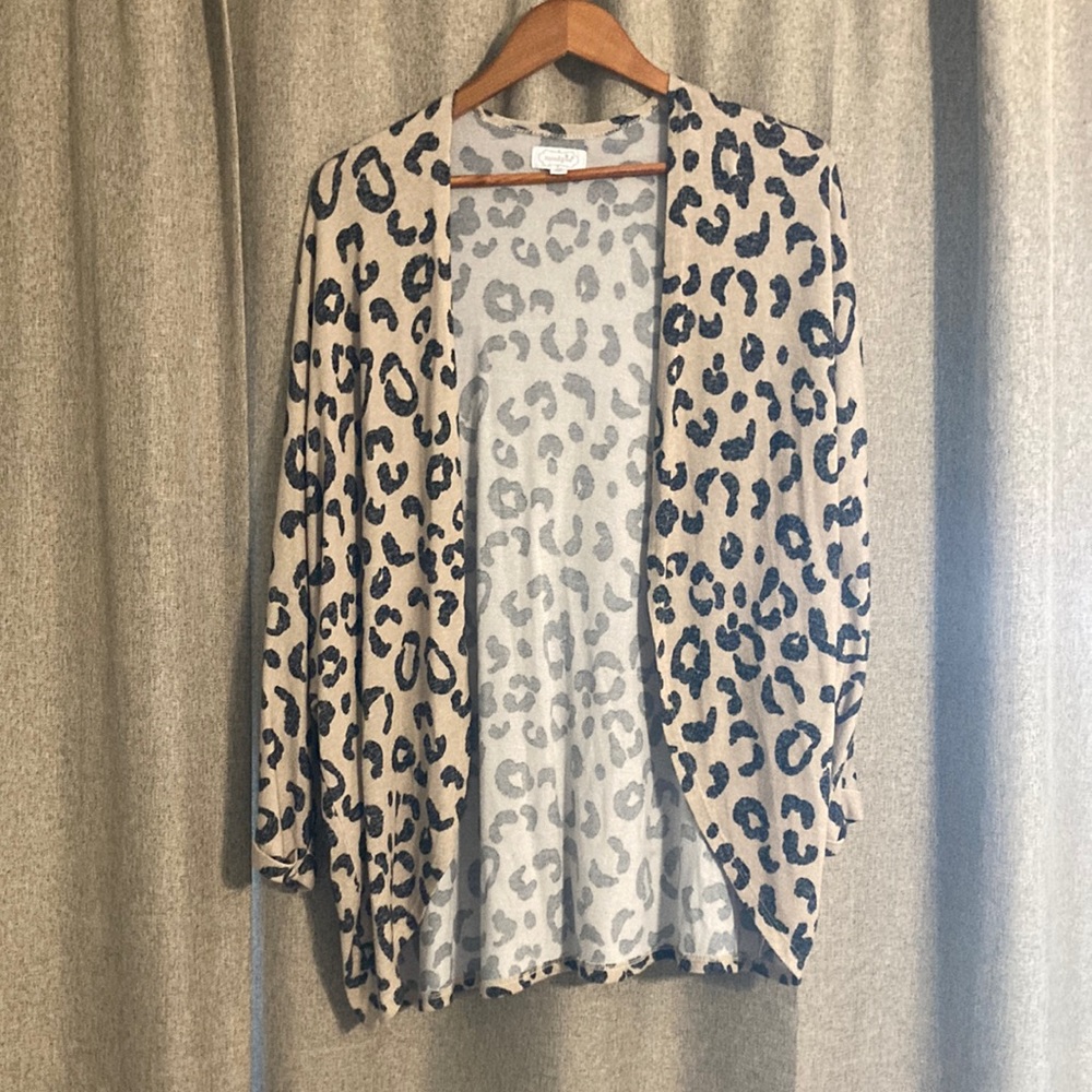 Mudpie one size cardigan leopard